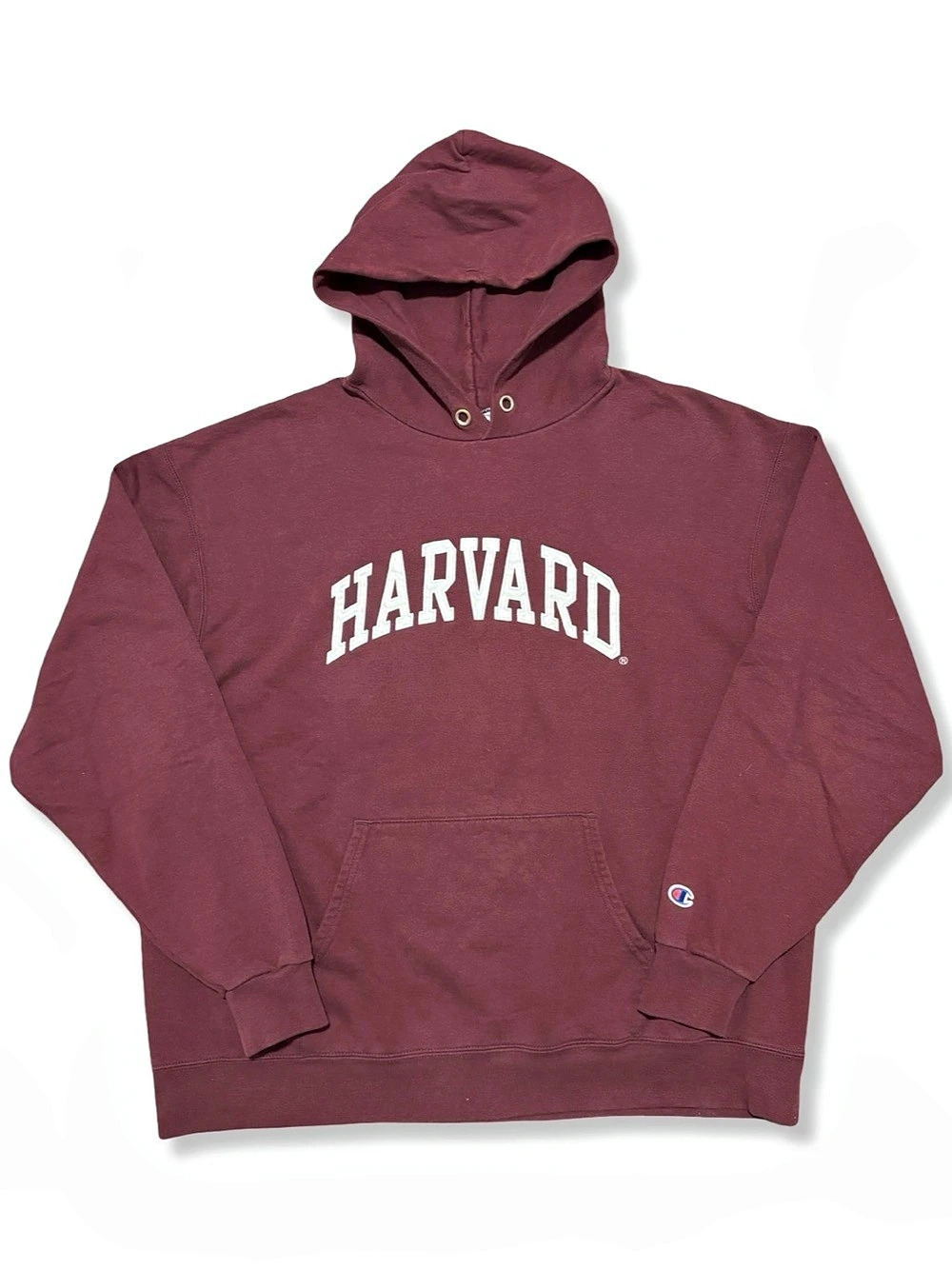Champion Harvard Arch Logo Pullover Hoodie XL Burgundy